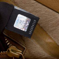 Pre Owned Fendi Tan/Brown Ombre Leather with Calfhair Lining Large Peekaboo Top Handle Bag