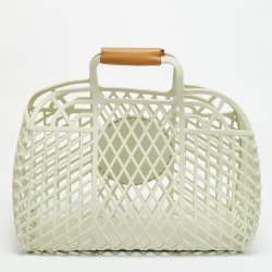 مملوكة مسبقًا Fendi FF Logo Stamp Off White/Brown PVC Basket Bag
