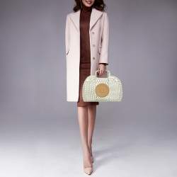 مملوكة مسبقًا Fendi FF Logo Stamp Off White/Brown PVC Basket Bag