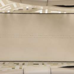 Pre Owned Fendi Runaway Small Transparent/Off White Zucca PVC and Leather Tote 