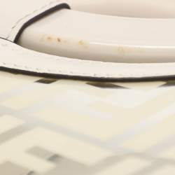 Pre Owned Fendi Runaway Small Transparent/Off White Zucca PVC and Leather Tote 