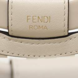 Pre Owned Fendi Runaway Small Transparent/Off White Zucca PVC and Leather Tote 