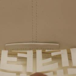 Pre Owned Fendi Runaway Small Transparent/Off White Zucca PVC and Leather Tote 