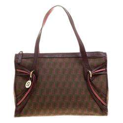 Fendi Multicolor Zucca Canvas Boston Bag