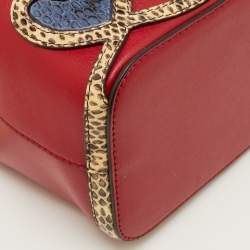 Pre Owned حقيبة دلو فندي ميني مون تسور جلد زوكا أحمر