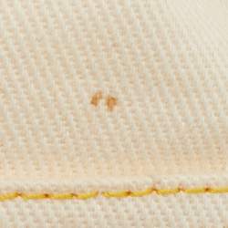 مملوكة مسبقًا Fendi Vintage Off White/Yellow Canvas and Python Trim Baguette