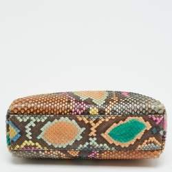 Pre Owned Fendi Peekaboo Micro Multicolor Python Top Handle Bag