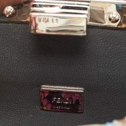 Pre Owned Fendi Peekaboo Micro Multicolor Python Top Handle Bag