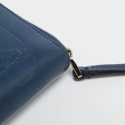 Pre Owned محفظة كونتيننتال بسحاب جلد أزرق بحري فنجي دوتكوم