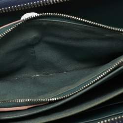 Pre Owned محفظة كونتيننتال بسحاب جلد أزرق بحري فنجي دوتكوم