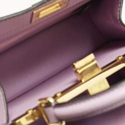 مملوكة مسبقًا حقيبة يد فندي بيكابوو صغيرة جلد سيليريا بني بخياطة ISeeU