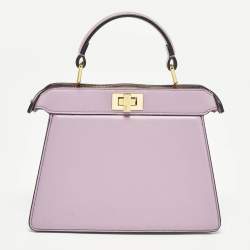 مملوكة مسبقًا حقيبة يد فندي بيكابوو صغيرة جلد سيليريا بني بخياطة ISeeU