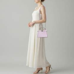 مملوكة مسبقًا حقيبة يد فندي بيكابوو صغيرة جلد سيليريا بني بخياطة ISeeU