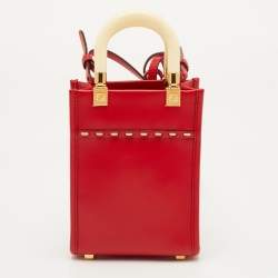 مملوكة مسبقًا Fendi Sunshine Mini Red Leather Tote