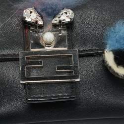 Pre Owned حقيبة كروس بودي صغيرة جلد وفرو فندي بوجي باجيت