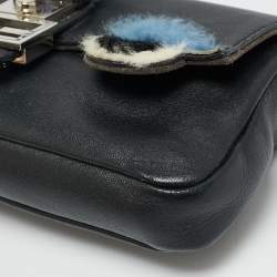 Pre Owned �حقيبة كروس بودي صغيرة جلد وفرو فندي بوجي باجيت