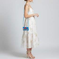 مملوكة مسبقًا Fendi Monster Micro Blue Fur and Leather Baguette Bag