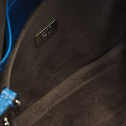 مملوكة مسبقًا Fendi Monster Micro Blue Fur and Leather Baguette Bag