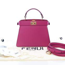 Pre Owned Fendi Petite Lambskin Peekaboo ISeeU