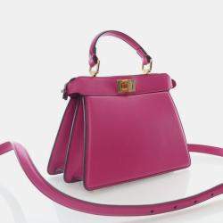 Pre Owned Fendi Petite Lambskin Peekaboo ISeeU