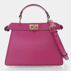 Pre Owned Fendi Petite Lambskin Peekaboo ISeeU