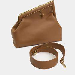 Pre Owned Fendi Medium Brown Calfskin First Clutch