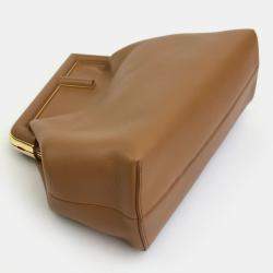 Pre Owned Fendi Medium Brown Calfskin First Clutch