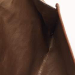 مملوكة مسبقًا Fendi Vintage Brown Lizard Effect Leather Compact Wallet