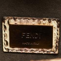 Pre Owned حقيبة فندي x فيرساتشي بيكابوو أي سي يو جلد مثقب متوسطة بيد علوية