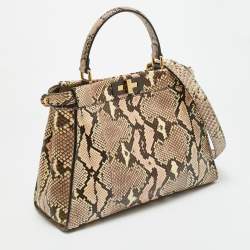 Pre Owned حقيبة فندي x فيرساتشي بيكابوو أي سي يو جلد مثقب متوسطة بيد علوية