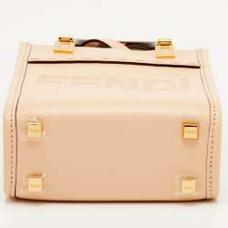 مملوكة مسبقًا حقيبة يد فندي "صن شاين" صغيرة جلد بيج
