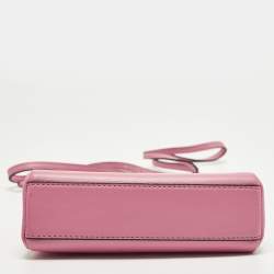 Pre Owned Fendi Peekaboo Micro Pink Leather Top Handle Bag