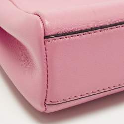 Pre Owned Fendi Peekaboo Micro Pink Leather Top Handle Bag