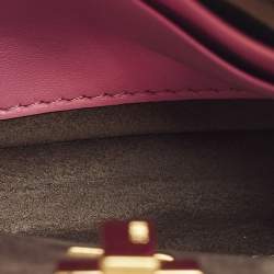 Pre Owned Fendi Peekaboo Micro Pink Leather Top Handle Bag