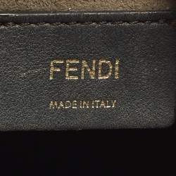 Pre Owned حقيبة دلو فندي ميني مون تريزور جلد أسود مرصعة بشعار FF