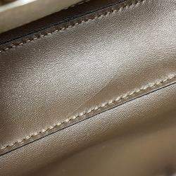 Pre Owned حقيبة كتف فندي باغيت سيليريا مزدوجة السلسلة جلد كاكي حجم ميني