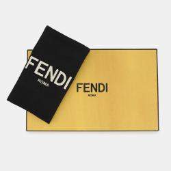 Pre Owned Fendi Marc Jacobs Collaboration Baguette Phone Pouch Black/White Leather