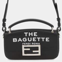 Pre Owned Fendi Marc Jacobs Collaboration Baguette Phone Pouch Black/White Leather