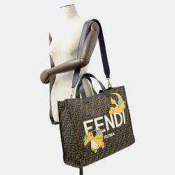 مملوكة مسبقًا Fendi Fragment Zucca Tote Bag With Pokemon Collaboration Dragonite