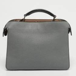 مملوكة مسبقًا حقيبة يد علوية فندي بيكابو أي سى يو صغيرة جلد أبيض