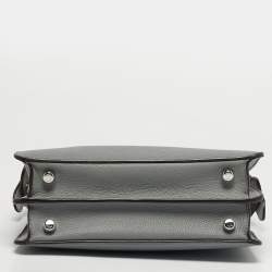 مملوكة مسبقًا حقيبة يد علوية فندي بيكابو أي سى يو صغيرة جلد أبيض