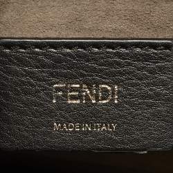 مملوكة مسبقًا حقيبة يد فندي كان آي جلد بنقشة زوكا بني داكن/أسود