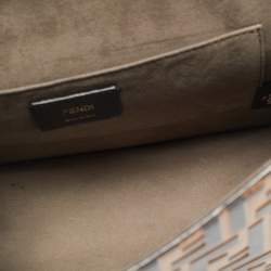 مملوكة مسبقًا حقيبة يد فندي كان آي جلد بنقشة زوكا بني داكن/أسود