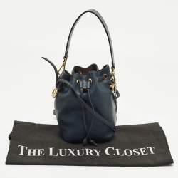 مملوكة مسبقًا Fendi Mon Tresor Mini Navy Blue Leather Bucket Bag