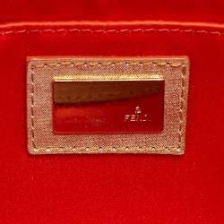 Pre Owned حقيبة كلتش سلسلة جلد لامع ذهبي فندي ميا