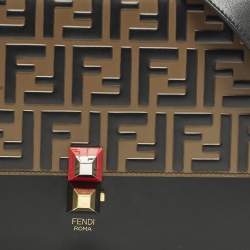 مملوكة مسبقًا حقيبة فندي كان أي جلد يد علوية متوسطة أسود/بني FF