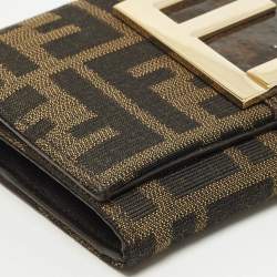 Pre Owned محفظة فندي شعار FF تبغ زوكا كانفاس كونتيننتال