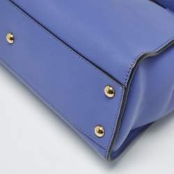 Pre Owned Fendi Peekaboo Medium Purple Leather Top Handle Bag