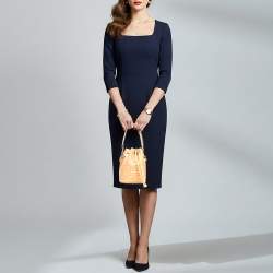 Pre Owned Fendi Mon Tresor Mini Yellow/Pink FF Leather Drawstring Bucket Bag