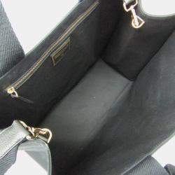 Pre Owned Fendi FENDI X Versace Fendace Canvas Shoulder Bag Tote Bag Gold Black
